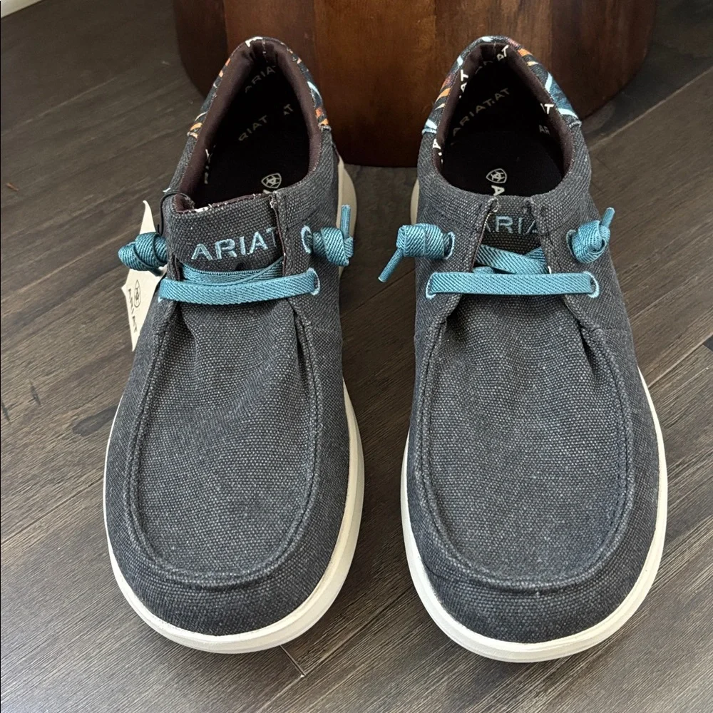 Ariat Hilo Stretch Lace Charcoal Blue/Blue Aztec,FLX Foam Sole,cushioned insole